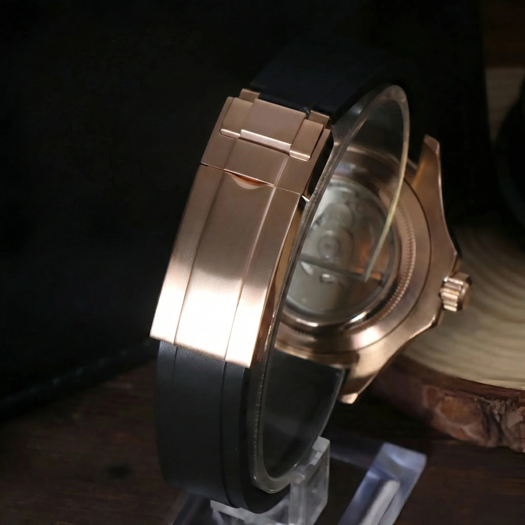 Seikyacht | Rose Gold Black Rubber