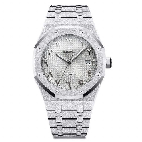 Royal Seikoak | Iced Out Silver Arabic