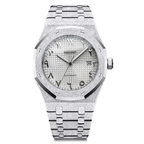 Royal Seikoak | Iced Out Silver Arabic
