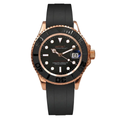 Seikyacht | Rose Gold Black Rubber