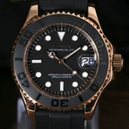 Seikyacht | Rose Gold Black Rubber