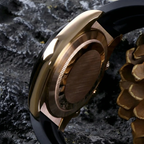 Seitona | Rose Gold Black Rubber